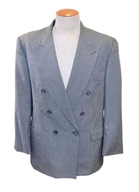 J. Riggings Double Breasted Micro Houndstooth Blazer 44R Wool Blend